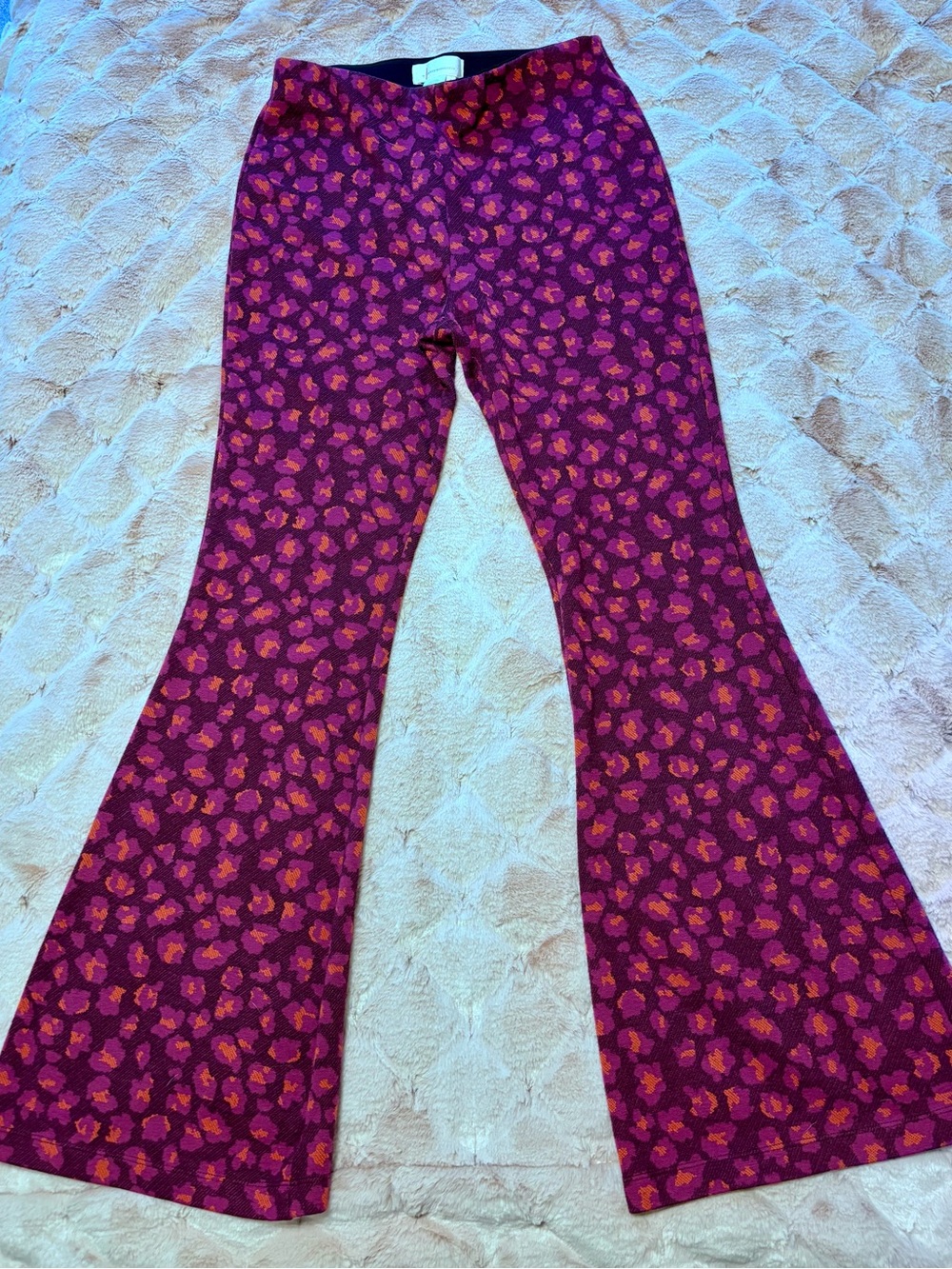 Women’s Pink Floral Stretch Flare Pants